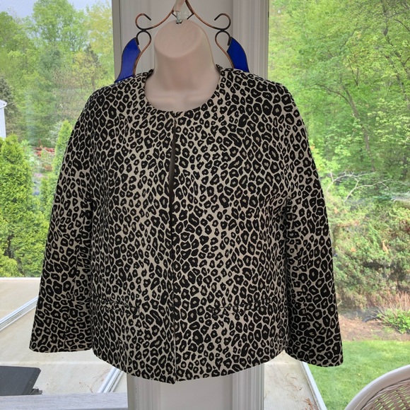 ANN TAYLOR LEOPARD PRINT JACKET - Picture 1 of 7